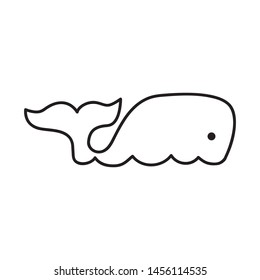 cute baby whale, vector icon