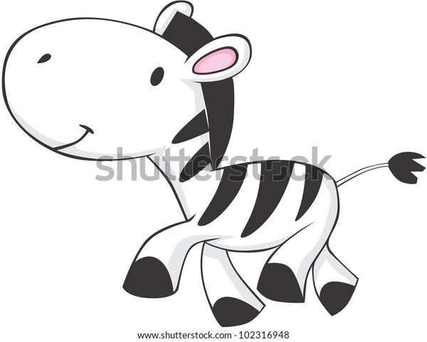Cute Baby Zebra Stock Vector (Royalty Free) 102316948