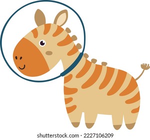 Cute baby zebra astronaut. Cartoon space animal