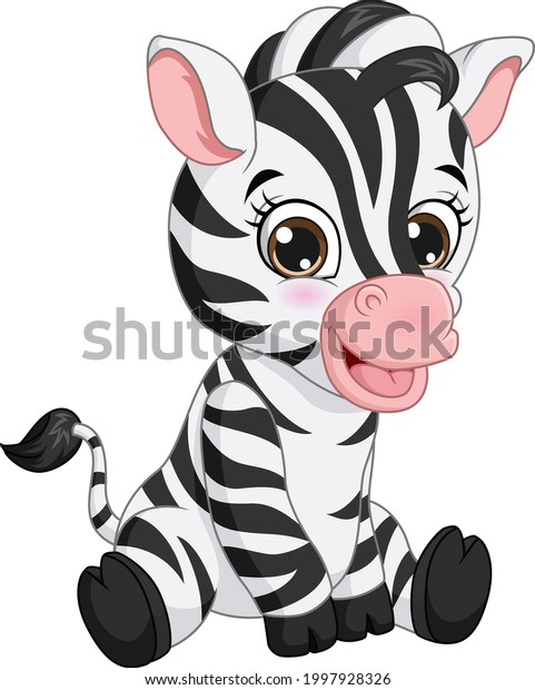 Joli Dessin Anime De Bebe Zebre Image Vectorielle De Stock Libre De Droits