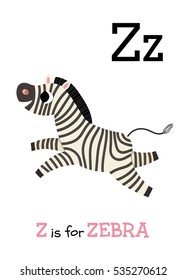 Cute baby zebra. Cartoon vector hand drawn eps 10 illustration isolated on white background.