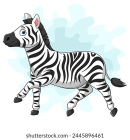 Cute baby zebra posing isolated on white background