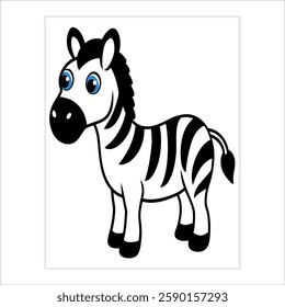 cute baby zebra with white background