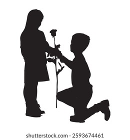 Cute Baby's Love Silhouette Vector Design