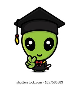 cute bachelor alien on graduation day