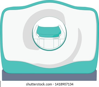 cute back illustration of MRI scanner medical equipment