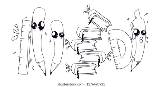 cute back to school hand drawn sketch doodle illustration