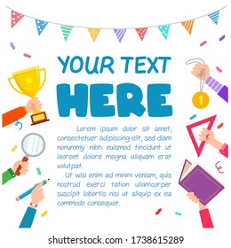 cute back to school poster template with text
