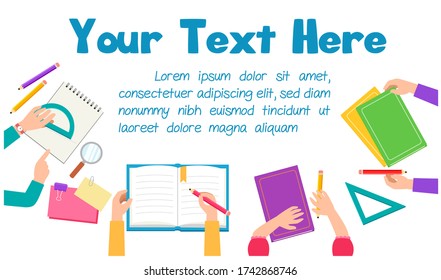 cute back to school poster template with text