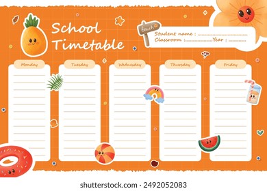 Cute Back to School Timetable Template