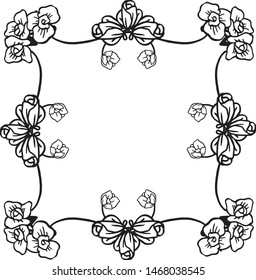 Cute backdrop, for elegant flower frame, with decoration of invitation card. Vector