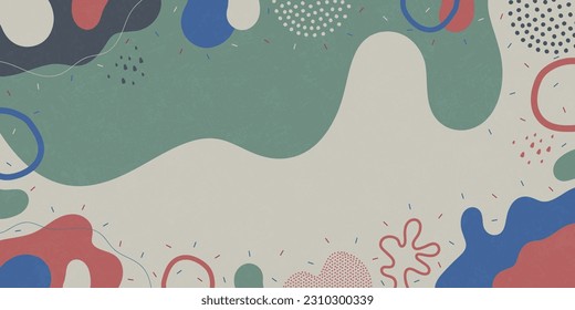 Cute background. Background from abstract shapes and dots. Vector background.