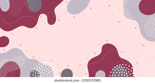 Cute background. Background from abstract shapes and dots. Vector background.