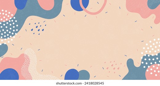 Cute background. Background from abstract shapes and dots. Vector background.