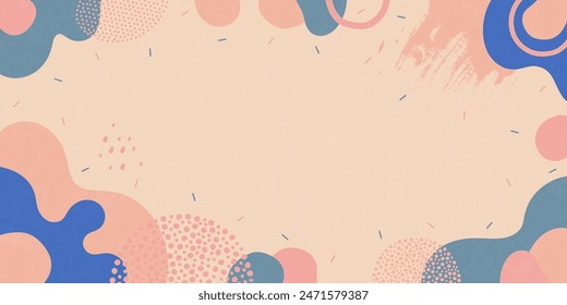 Cute background. Background from abstract shapes and dots. Vector background.