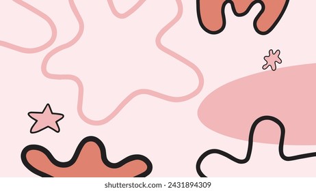 Fondo lindo con formas abstractas en colores pastel. Ilustración vectorial.