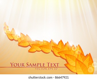 cute background with autumn leaves