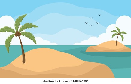 süßer Hintergrund Strand tropische Sommerferien Hochzeiten süße Tapete Mangroven Vektorgrafik 
Silhouette