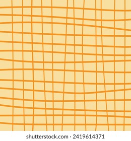 Cute background with brush texture effect, grid plaid style fine broken lines. Irregular check repeat pattern. Square diagonal shape, grunge noise texture, distortion.