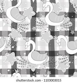 Cute background with cartoon whales. Baby shower design.
