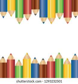 Cute background with colored pencils