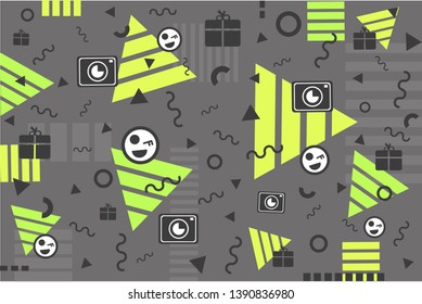 Cute background consisting of signs and icons.
