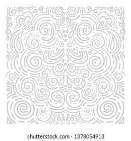 Cute background of curls and ornament