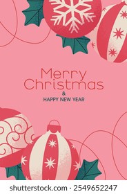 Cute background design with Christmas ornaments