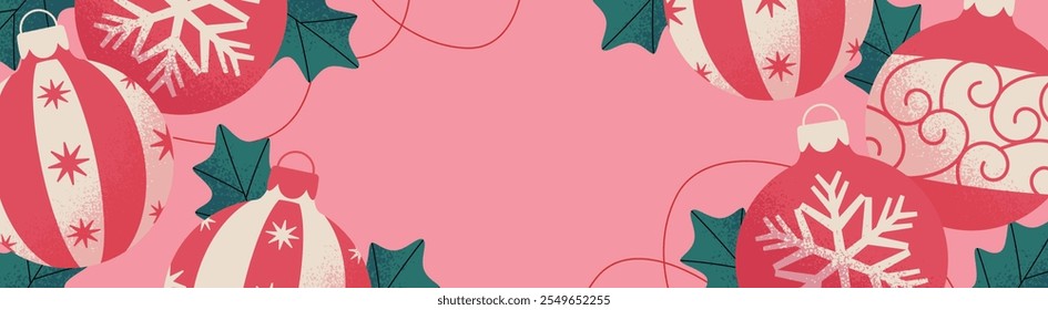 Cute background design with Christmas ornaments