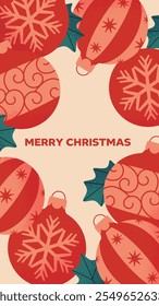 Cute background design with Christmas ornaments