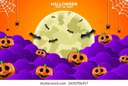Cute background design for Halloween. Vector illustration.