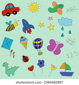 Cute background drawing of children 