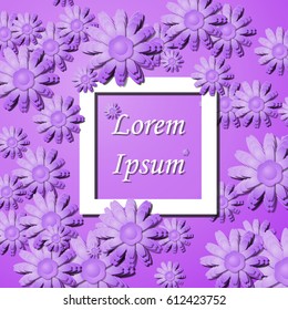 Cute background with flowers around the text