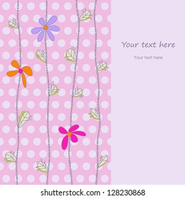cute background with flowers and polka dots