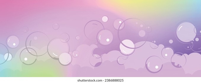 cute background with flying soap bubbles