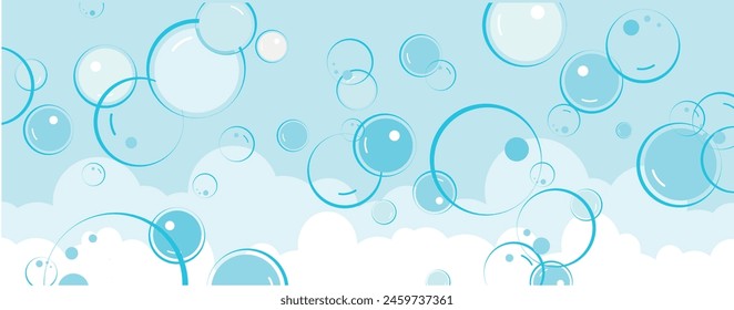 cute background with flying soap bubbles