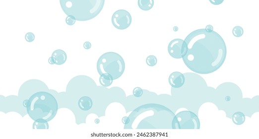 cute background with flying soap bubbles