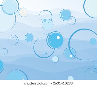 cute background with flying soap bubbles