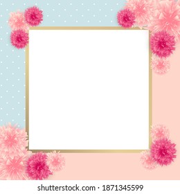 Recortar fondo con conjunto de colecciones de marcos y flores. EPS10 de ilustración vectorial. Plantilla cuadrada para redes sociales y mensajeros.