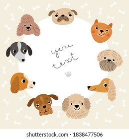 Cute background with funny dogs