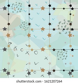 Cute Background with golden stripes on subtle blue background. Vector Illustration
