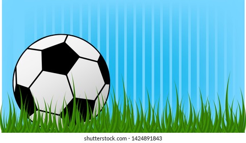 Cute background with grass and soccer ball.
