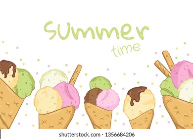 cute background hand drawing Ice cream