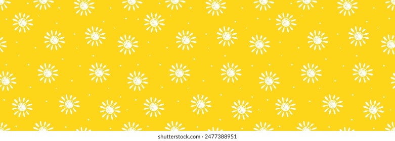 Fondo lindo con el sol dibujado a mano. Anuncio de verano. Ilustración vectorial