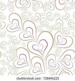 cute background with hearts of different colors