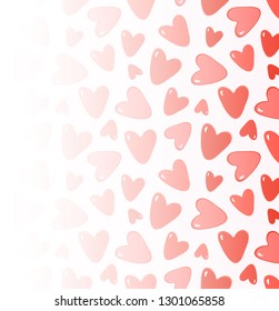 Cute background with Hearts. Doodle drawing hearts vector illustration