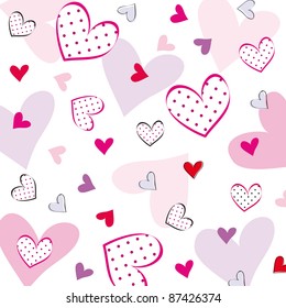 Cute background with hearts on special day