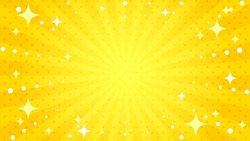 Cute Background Illustration Of Concentrated Lines With Twinkling Stars (yellow)