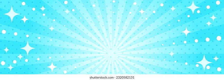 Cute Hintergrundgrafik von konzentrierten Linien mit funkelnden Sternen (hellblau)