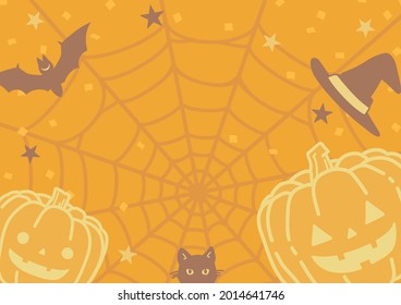 Cute background illustration of Halloween (banner design for autumn)